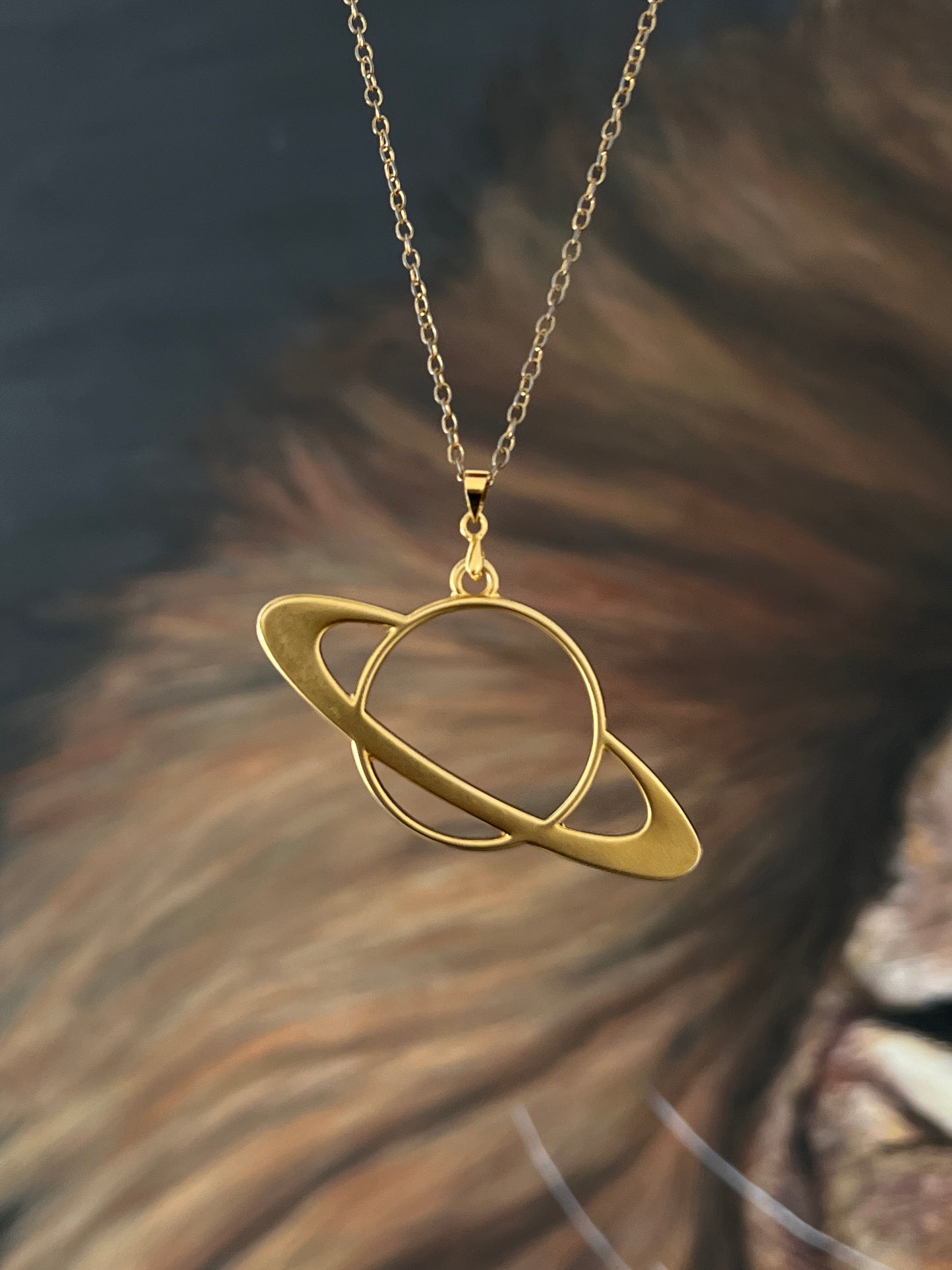 Saturn Gold Necklace