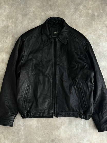 Bomber leather jacket (L)