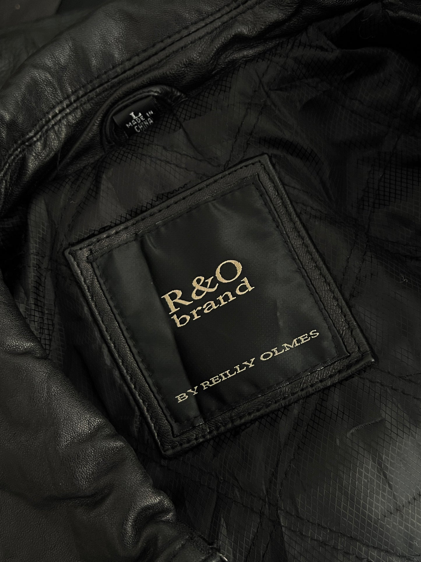 Bomber leather jacket (L)