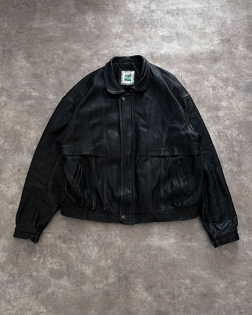 BOMBER LEATHER JACKET (L/XL)