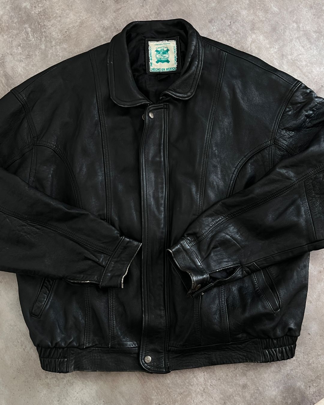 BOMBER LEATHER JACKET (L/XL)