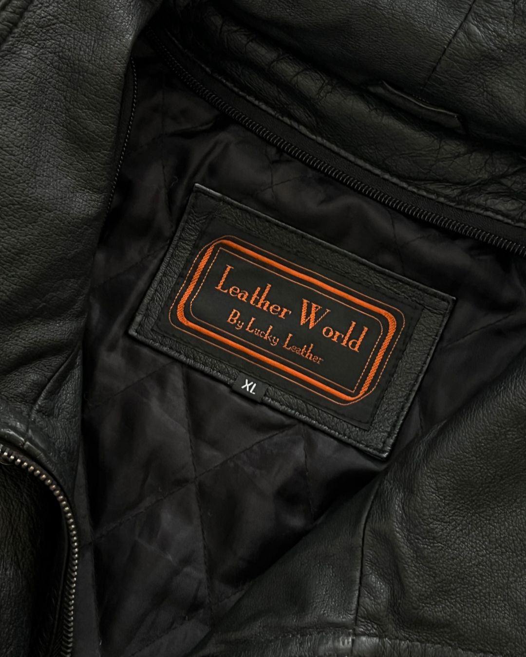 LEATHER BLACK JACKET (L/XL)