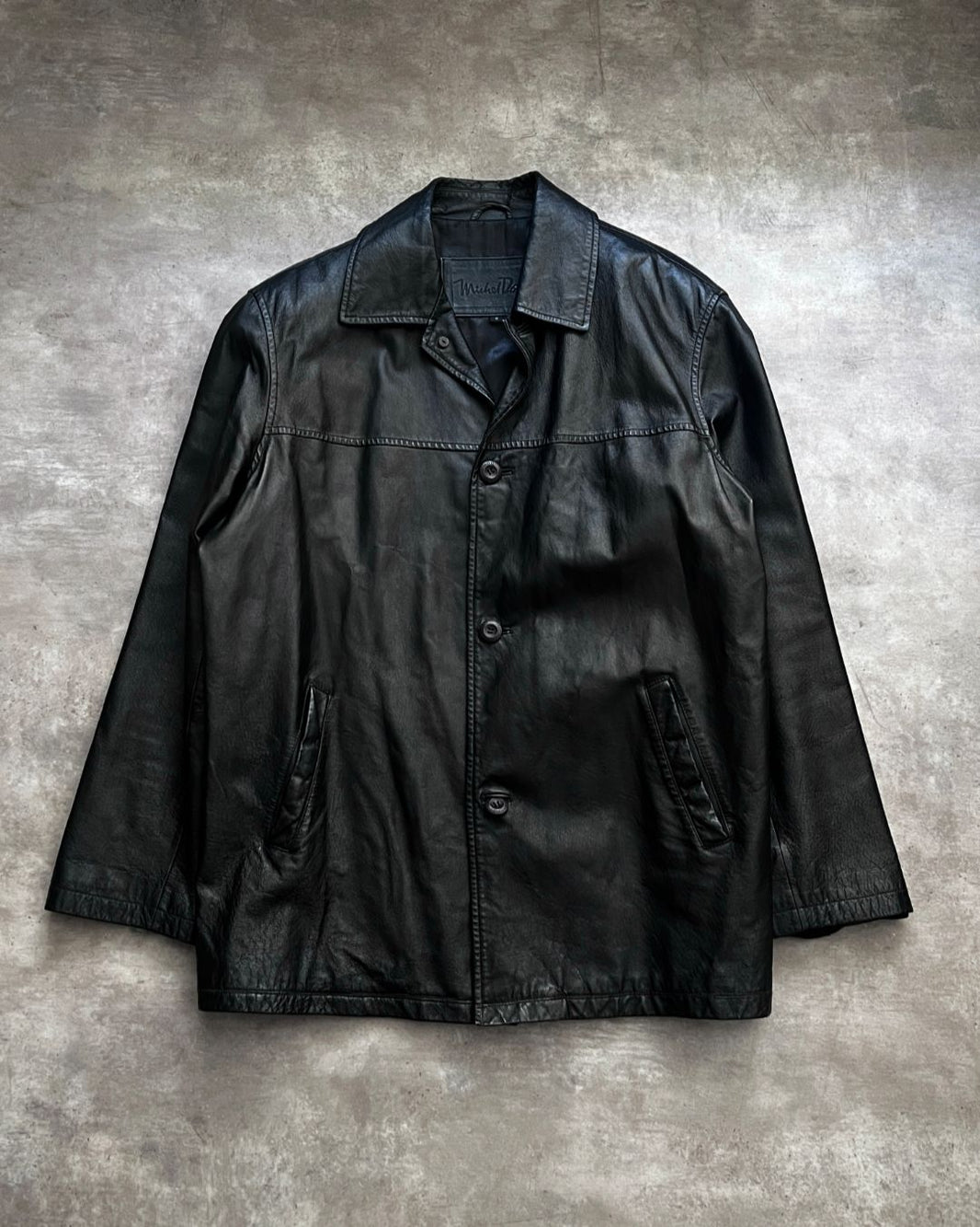 LEATHER BLCK HUNTER JACKET (L)