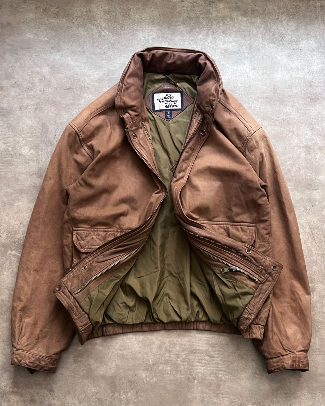 BOMBER LEATHER JACKET (S)