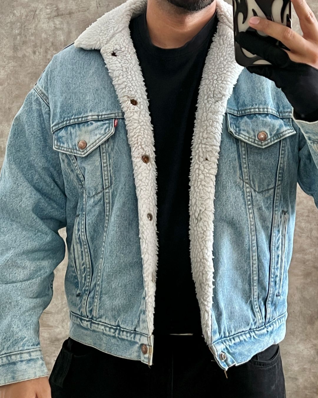 VINTAGE SHERPA DENIM JACKET LEVI'S (L)