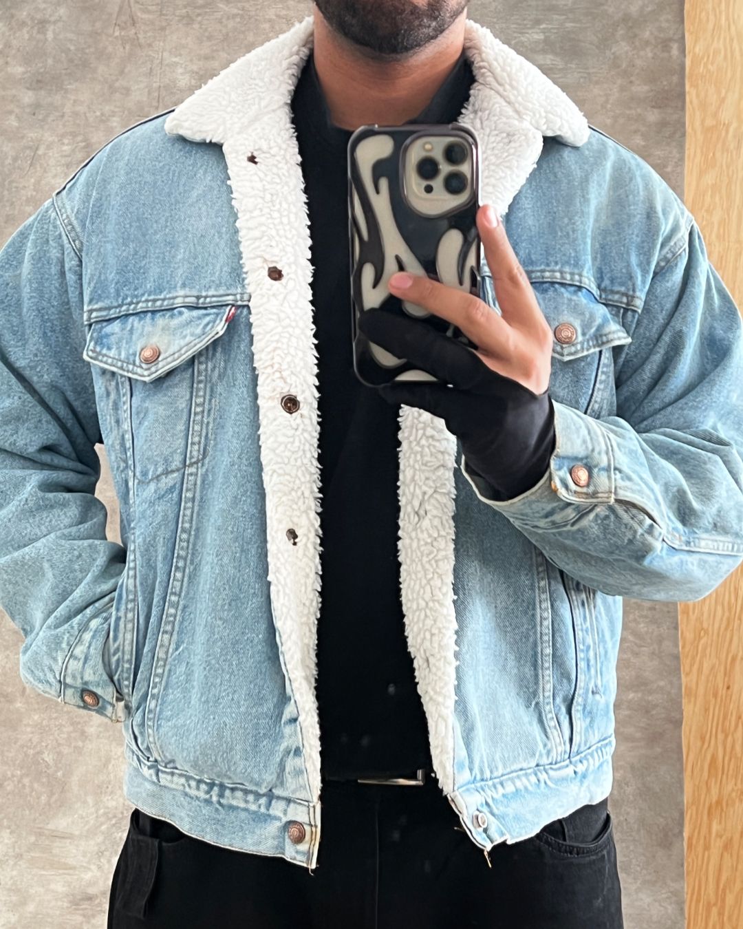 VINTAGE SHERPA DENIM JACKET LEVI'S (L)