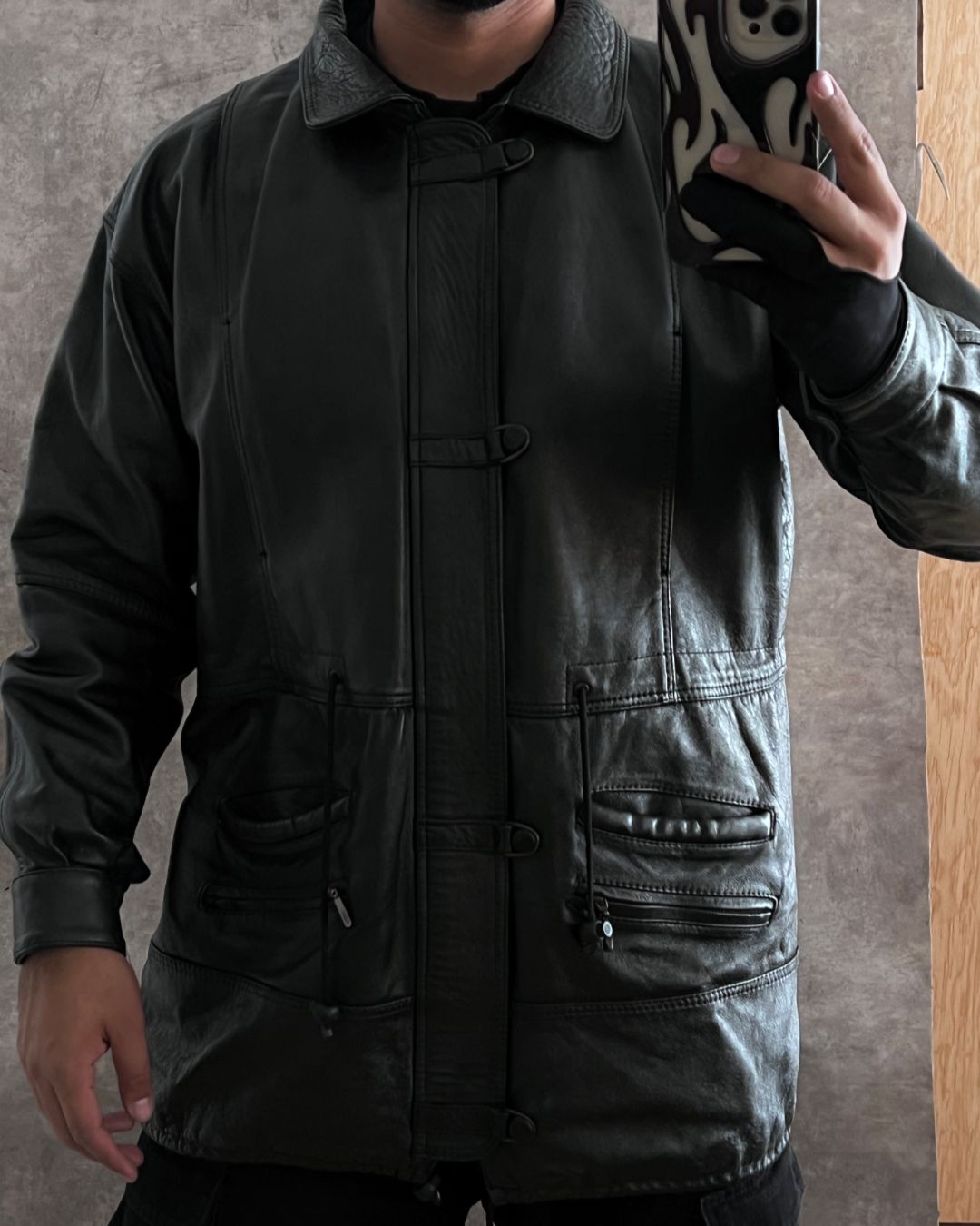 HUNTER BLCK LEATHER JACKET (M)