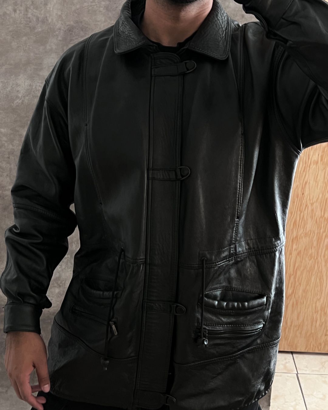 HUNTER BLCK LEATHER JACKET (M)