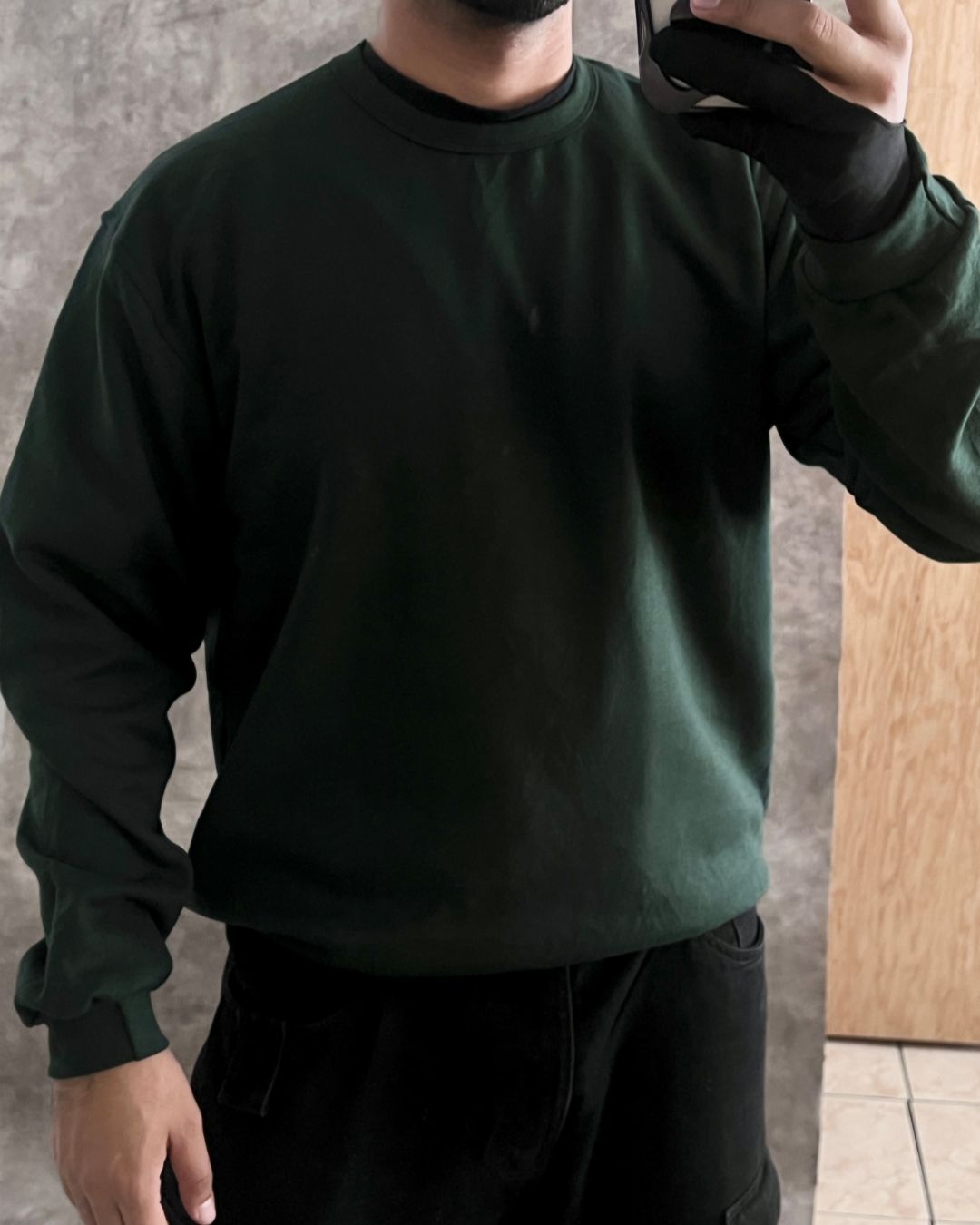SWEATER GREEN BLCK (L)