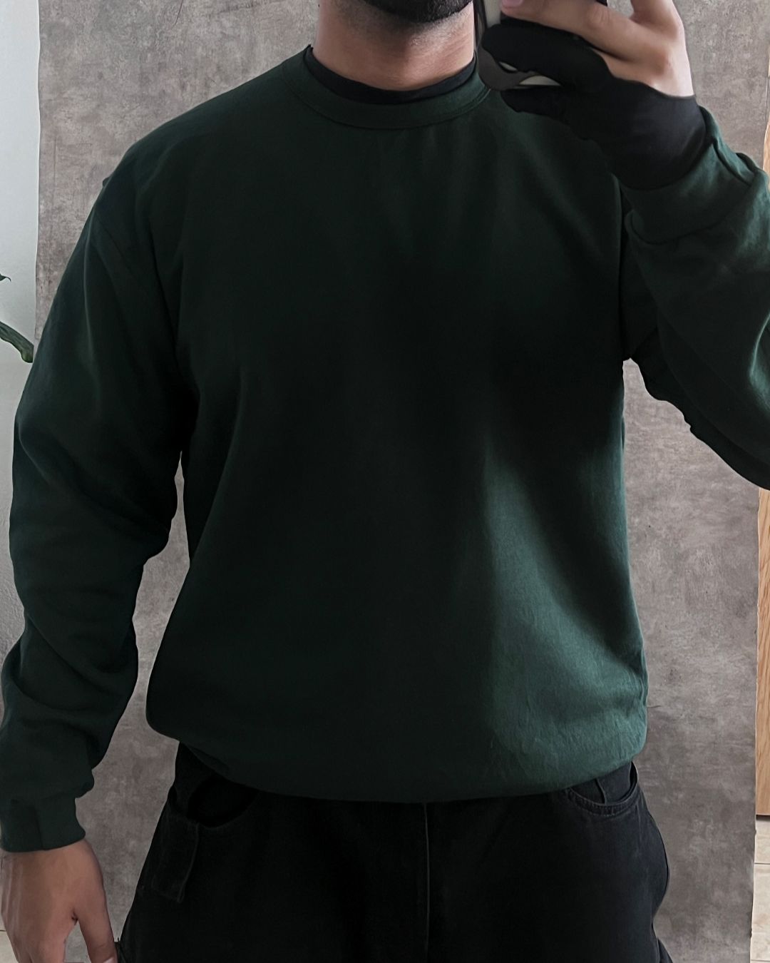 SWEATER GREEN BLCK (L)