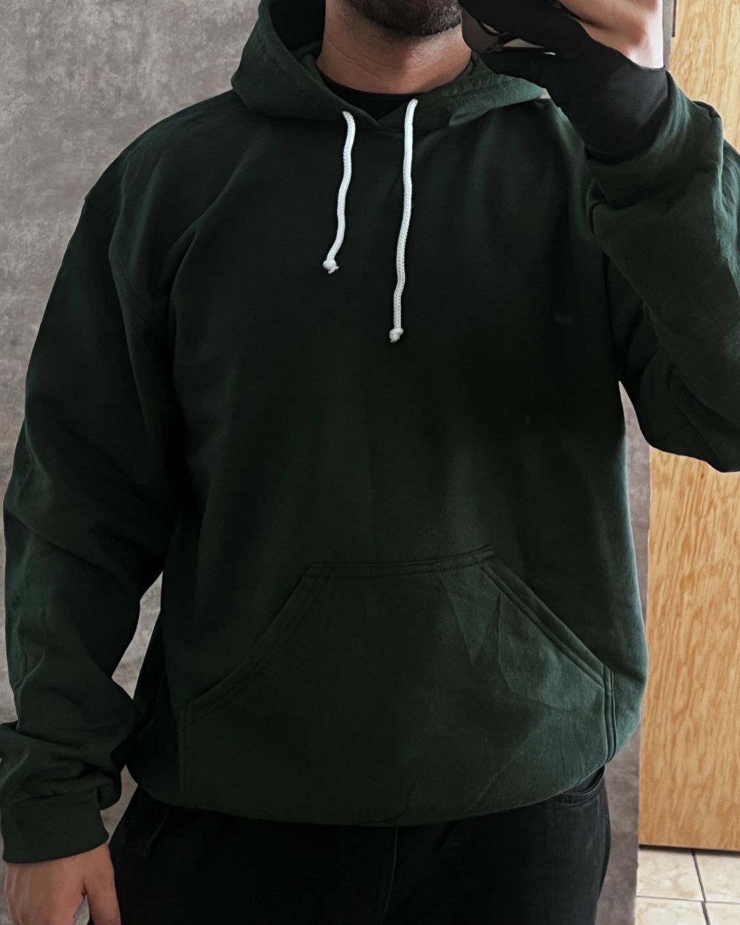 HOODIE GREEN BLCK (XL)