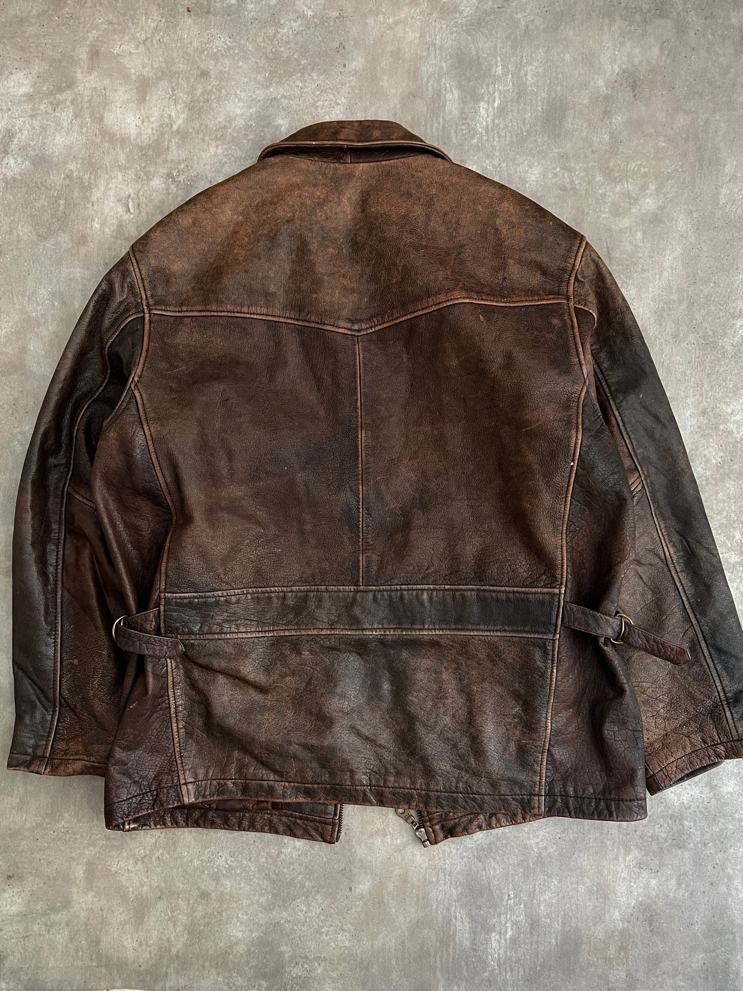 Leather distressed jacket (L)