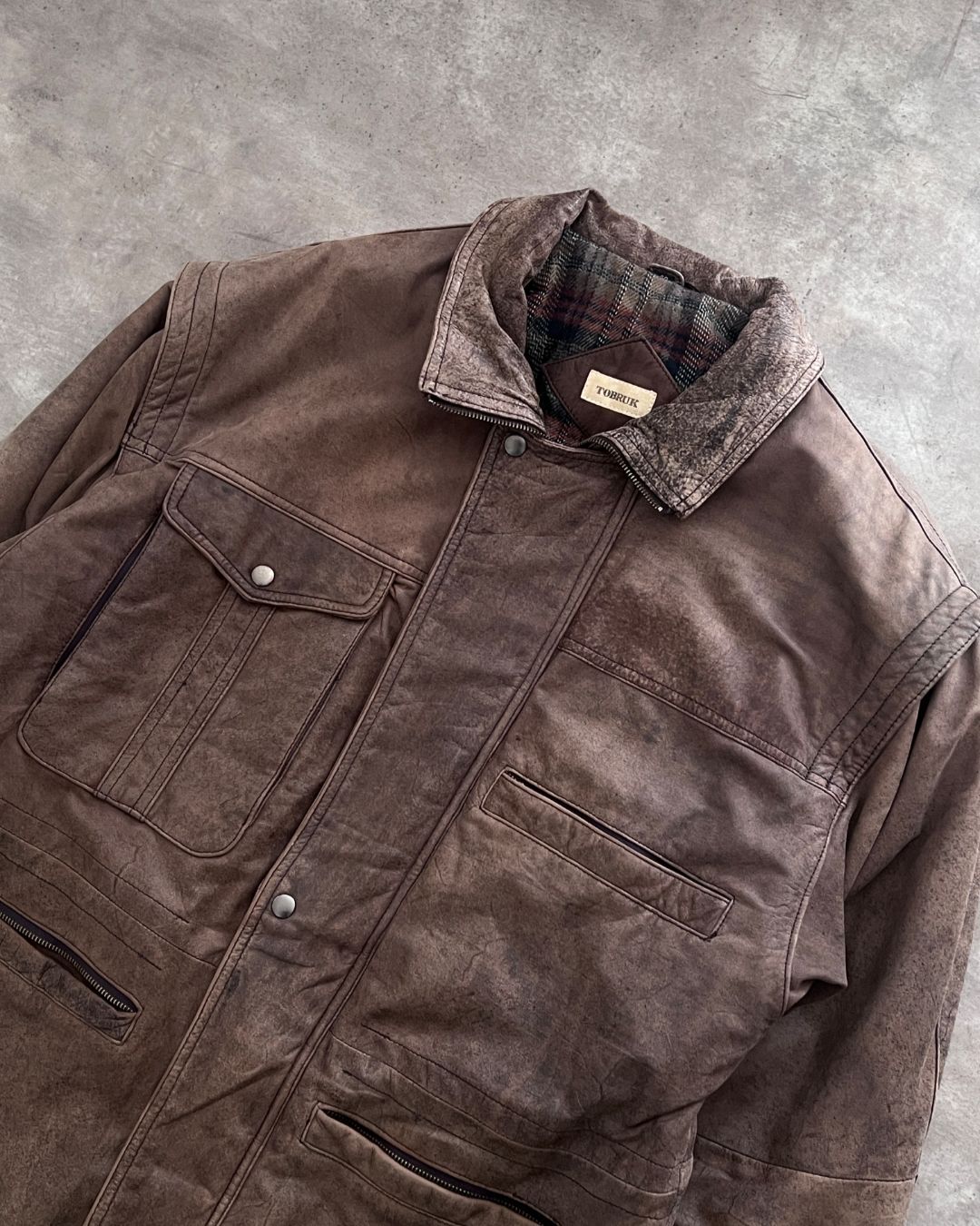 LEATHER HUNTER JACKET (M)