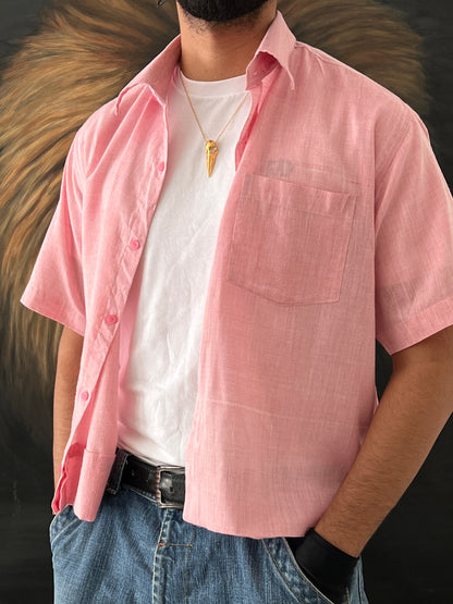 Linen shirt / cropped fit (M)