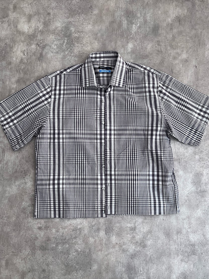 Checked grey shirt / cropped fit (L)
