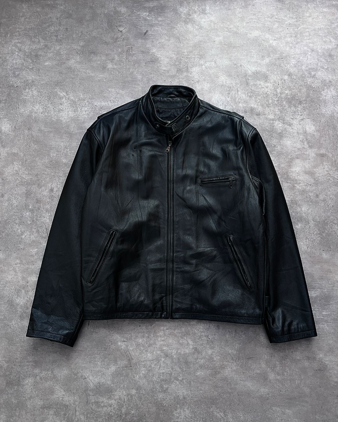 BIKER LEATHER JACKET (XL)