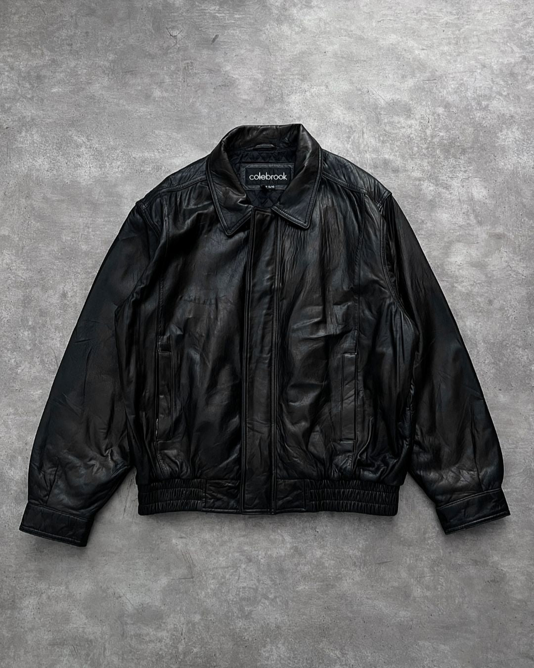 BOMBER LEATHER JACKET (XL)