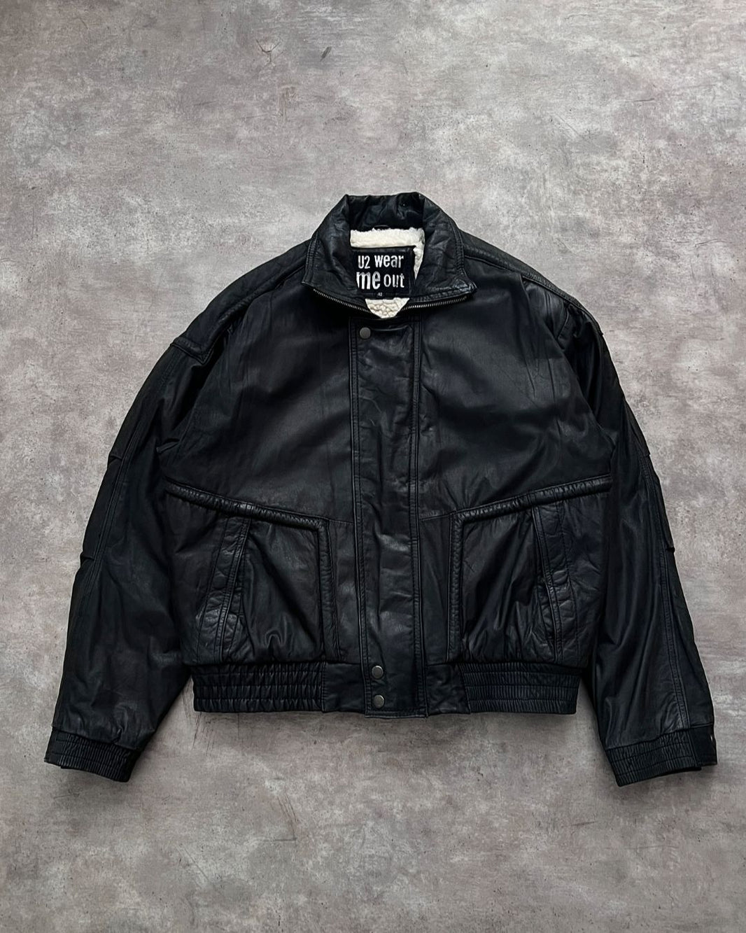 CROPPED LEATHER JACKET (M)