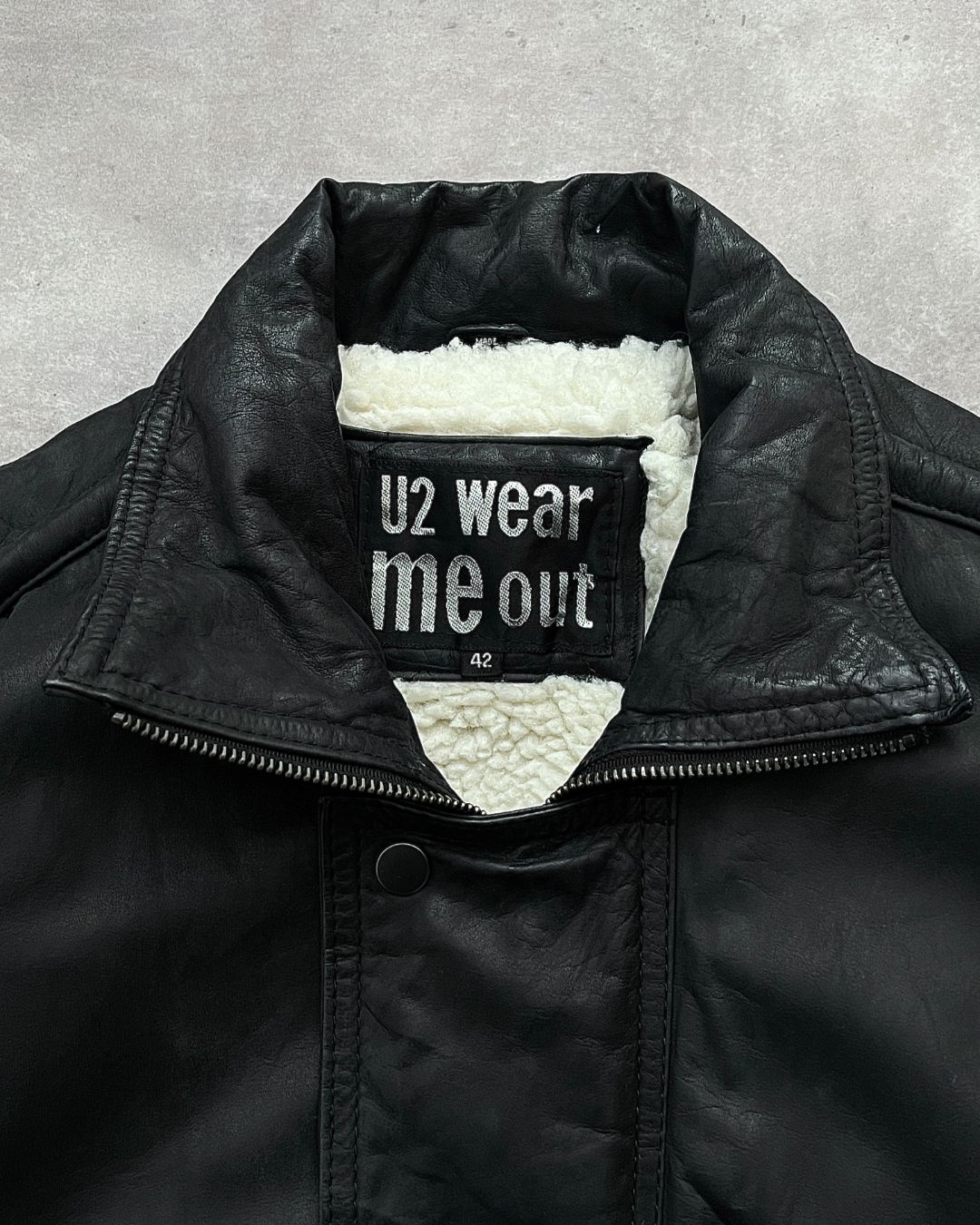 CROPPED LEATHER JACKET (M)