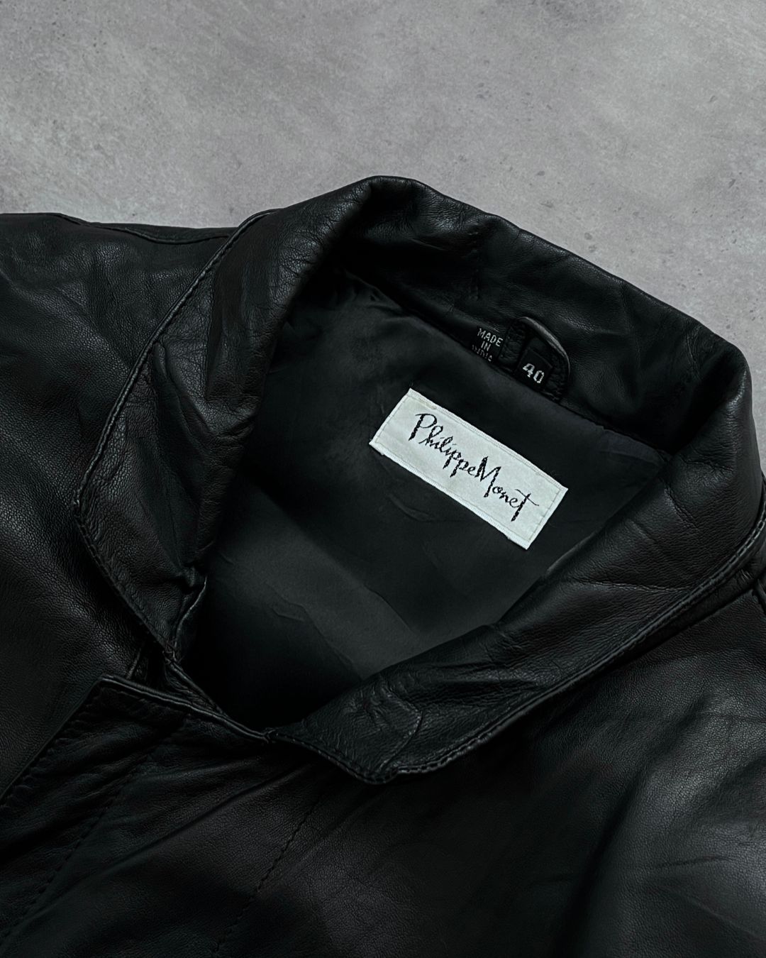 BIKER RARE LEATHER JACKET (M)