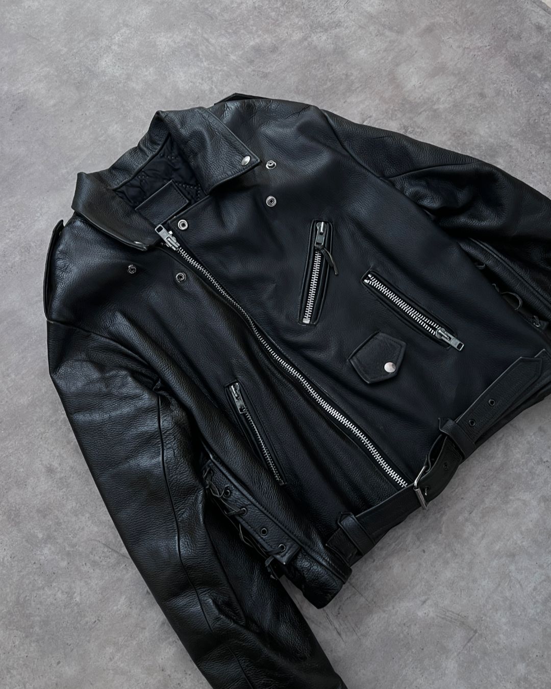 BIKER HEAVY LEATHER JACKET (M)