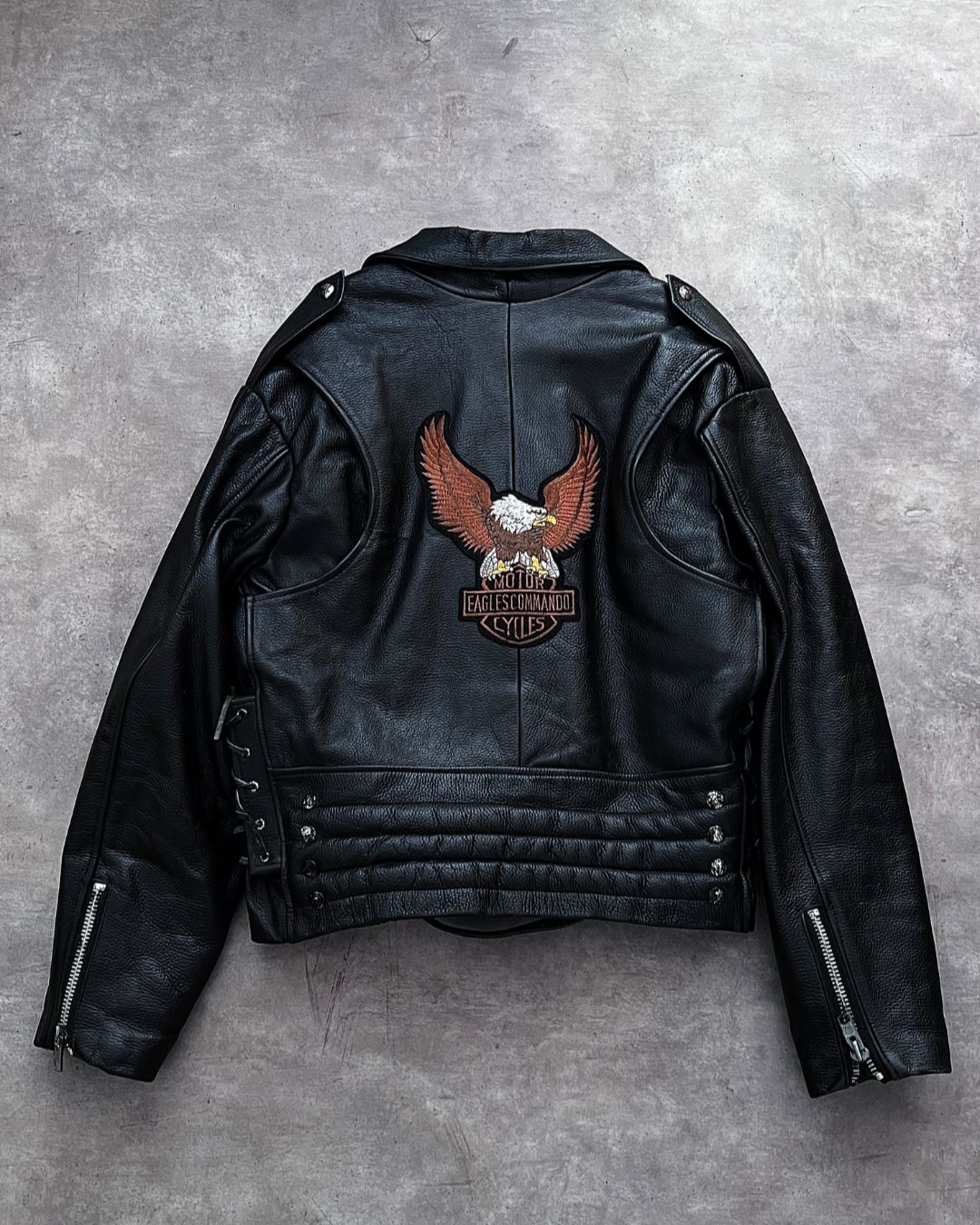 BIKER HEAVY LEATHER JACKET (M)