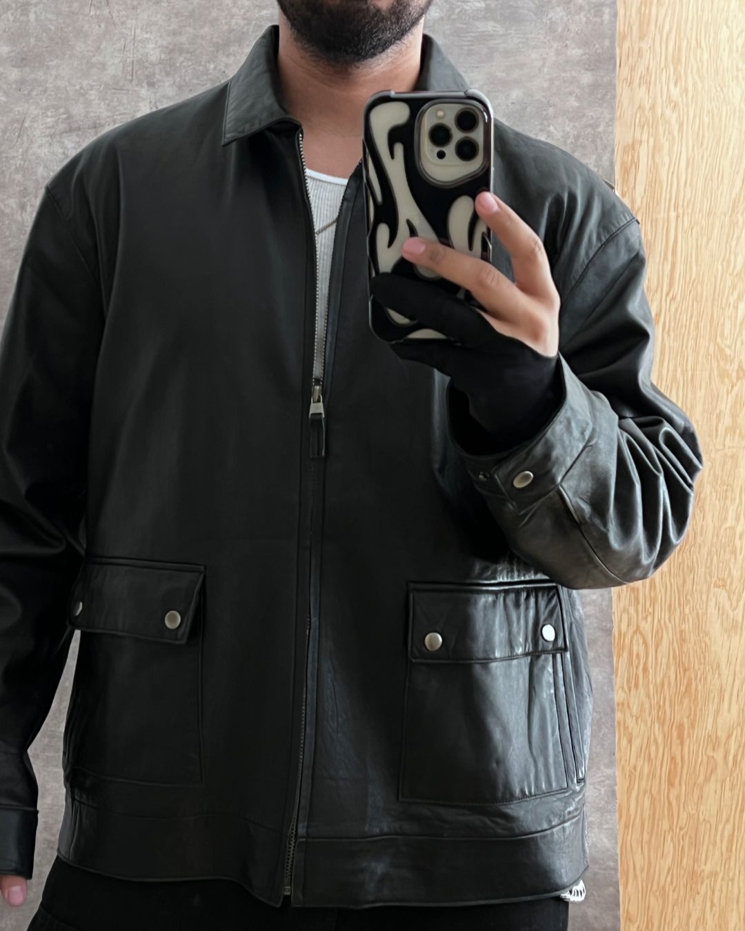 WORK LEATHER JACKET (XL)