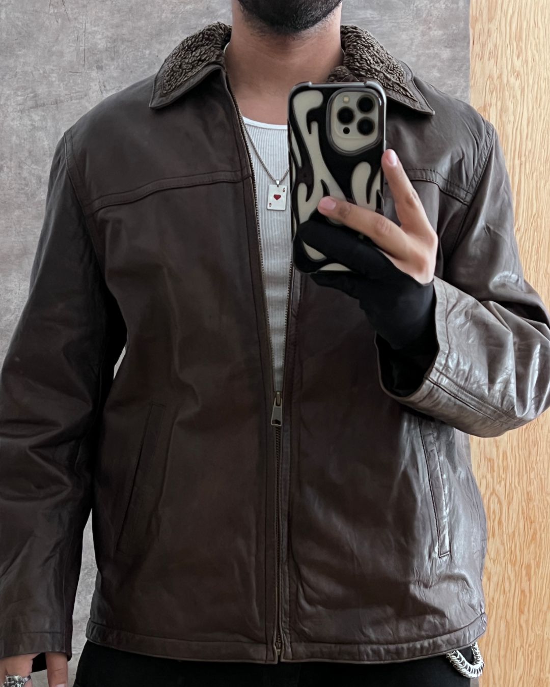 HUNTER LEATHER JACKET (L)