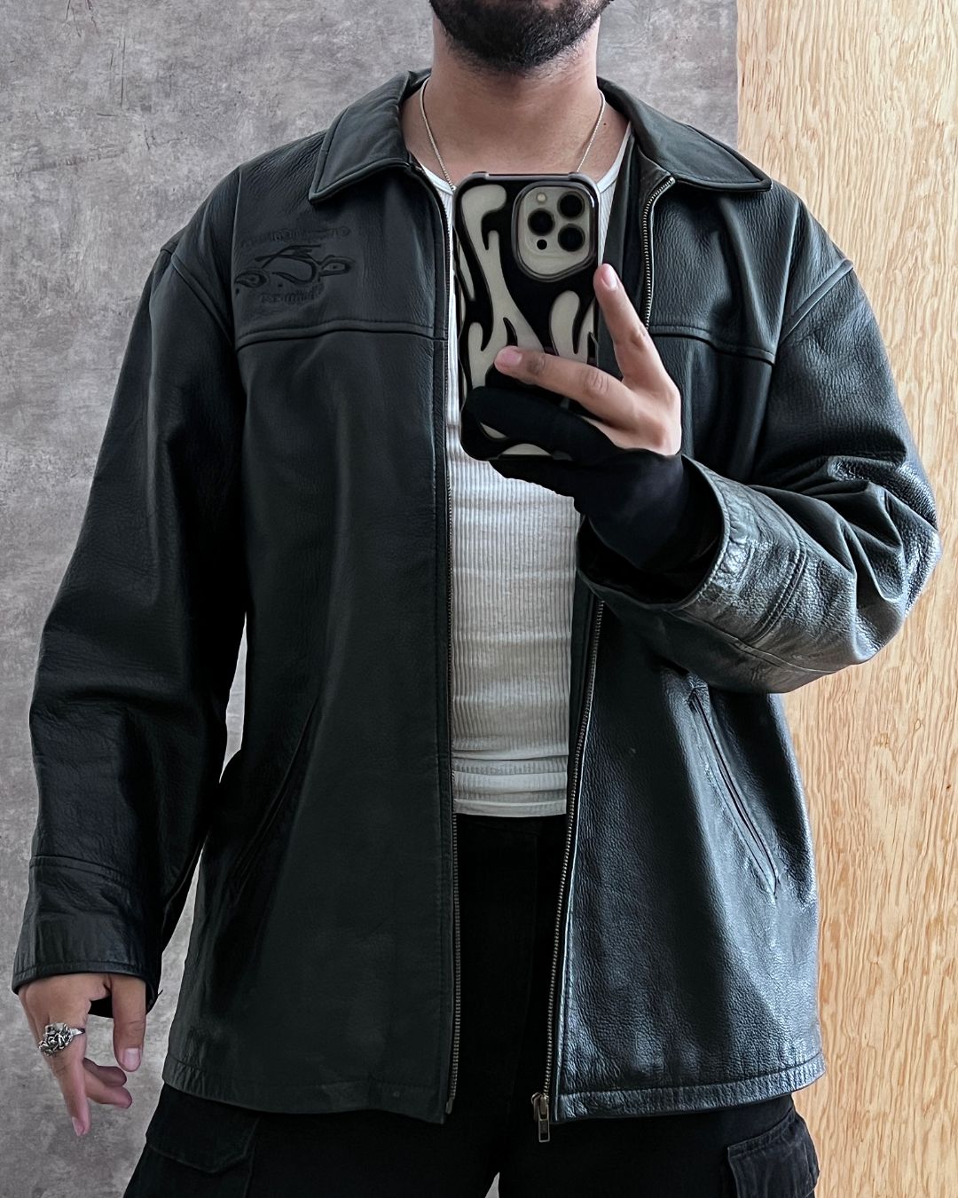 GABARDINA DE PIEL GENUINA (XL)