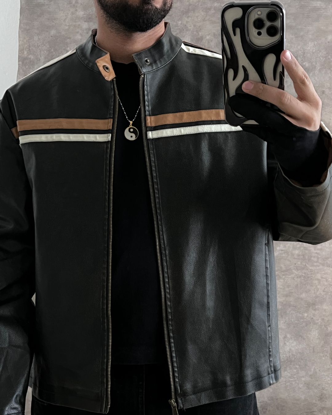 RACER LEATHER JACKET (XL)