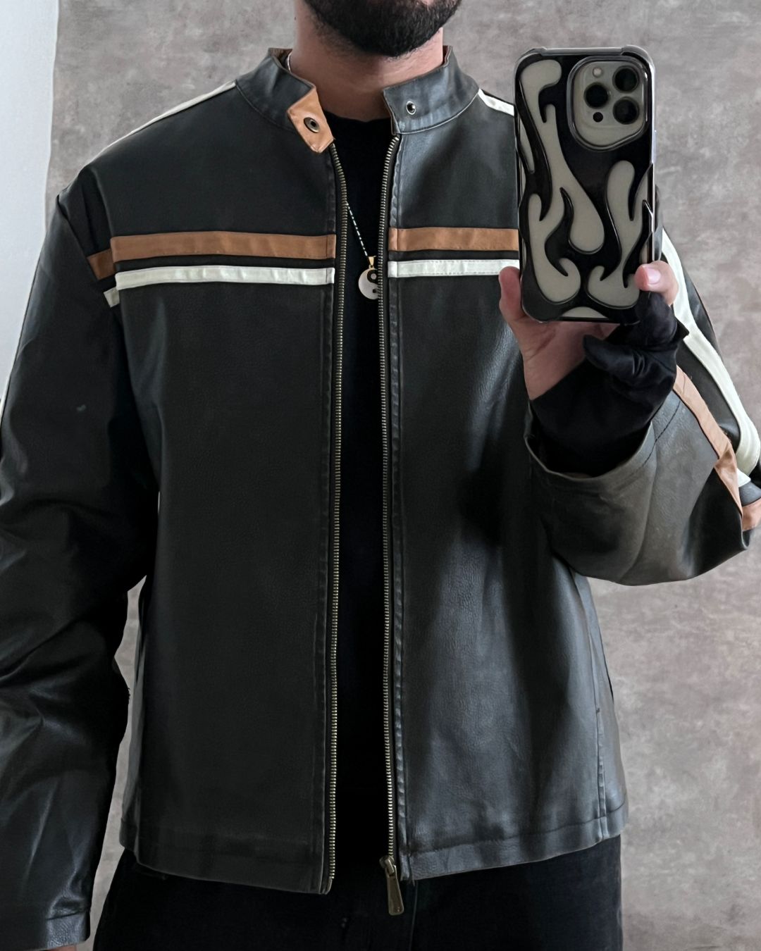 RACER LEATHER JACKET (XL)