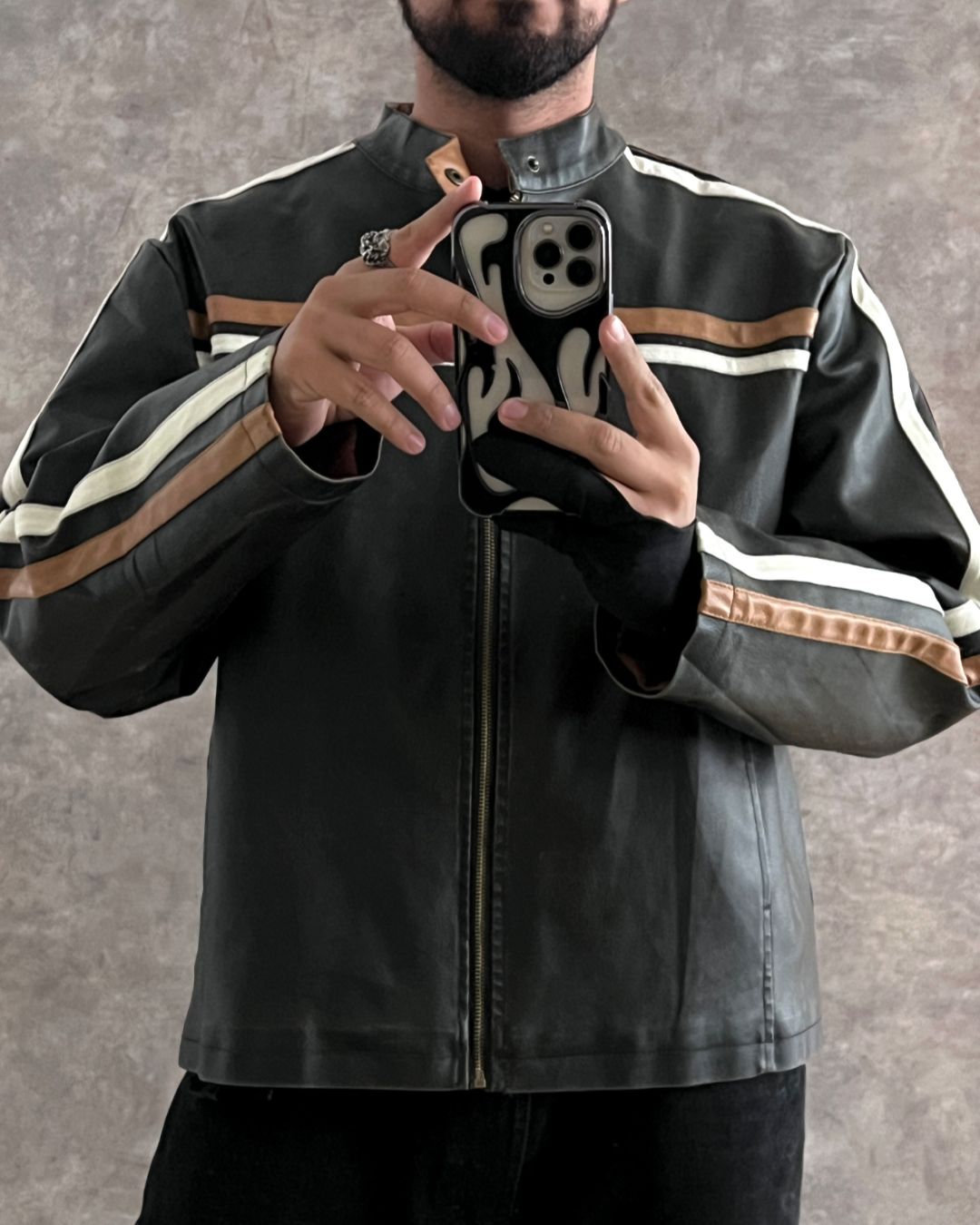 RACER LEATHER JACKET (XL)