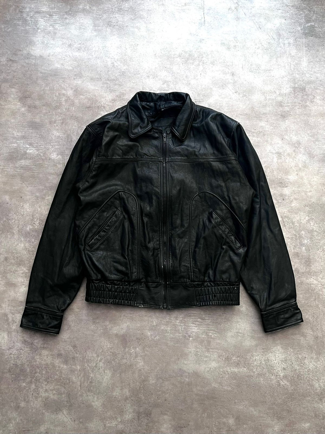 BOMBER LEATHER JACKET (S/M)