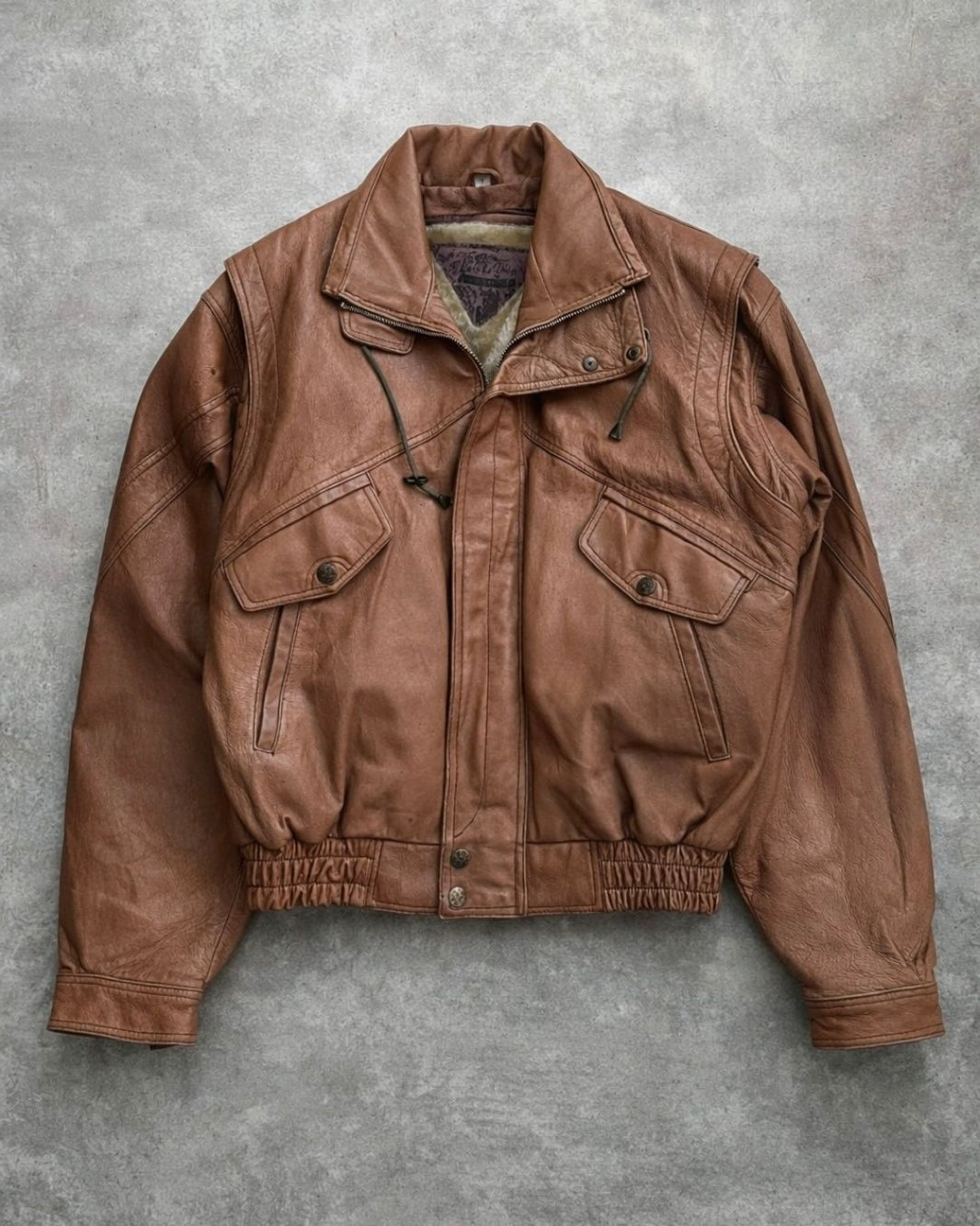 AIR FORCE BOMBER LEATHER JACKET (M)